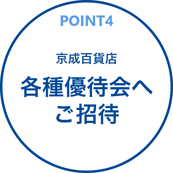 ＜ポイント4＞京成百貨店各種優待会へご招待